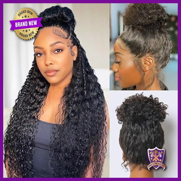Human Hair Wig 360 Lace Front Glueless Water Wave Petite Fit main image 4